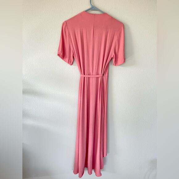 WAYF Pink Wrap Short Sleeve Midi Dress (Size XS) - Picture 6 of 9